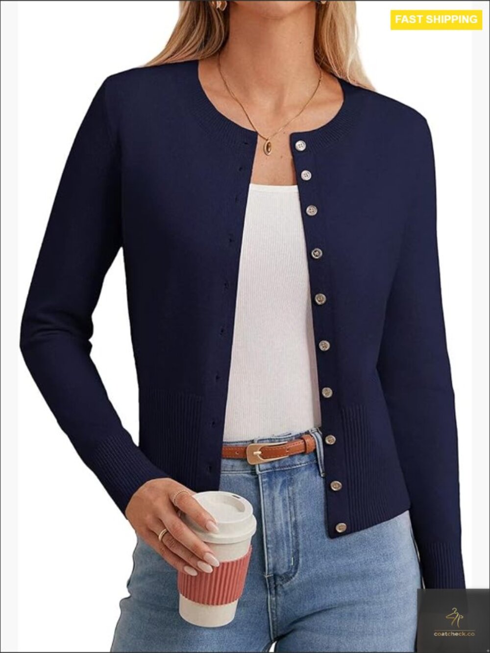 Lightweight Ribbed Crop Cardigan Button Front Long Sleeve Knit Sweater Chic